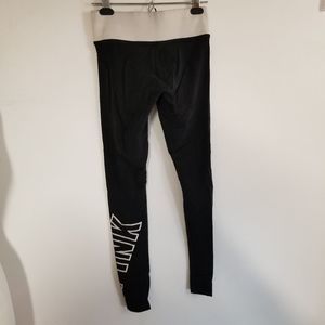 VS Victoria's secret XS black gray leggings ***hole in lower leg see photos